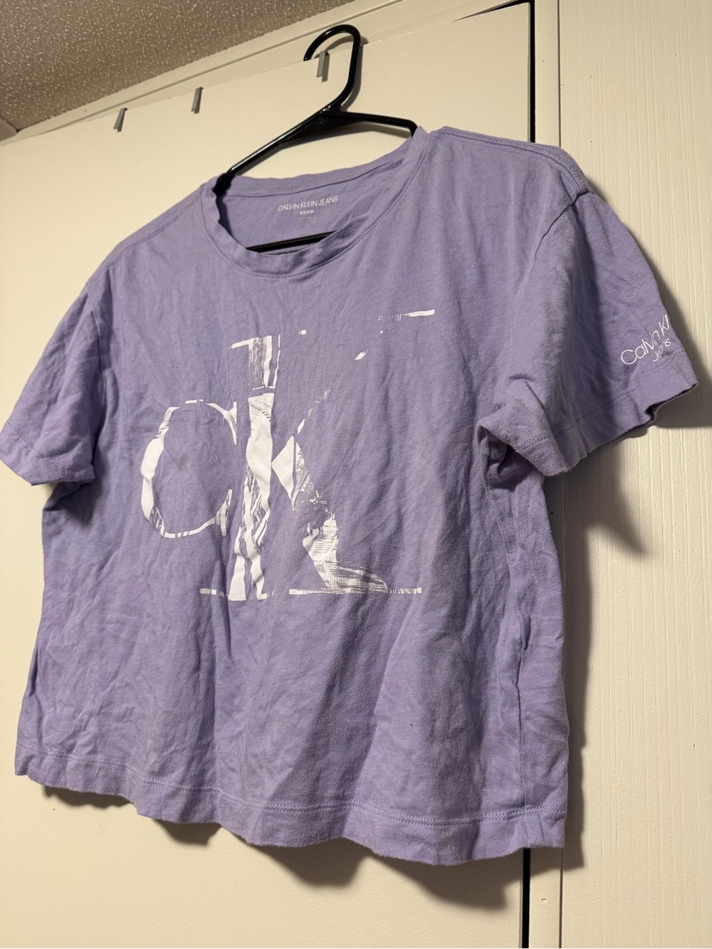 Calvin Klein Purple Logo Tee -  womens Casual Shirt